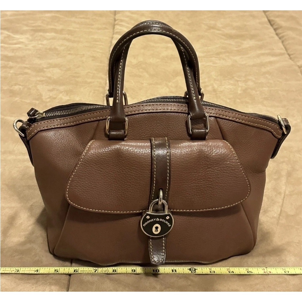 Dooney & Bourke Tan Leather Satchel - Picture 11 of 13